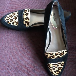 Alfani Step N Flex black and leopard print loafer